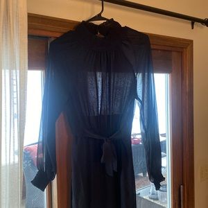 ZARA black long sleeve skirted romper